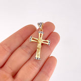 Dije Cruz Cristo 3.95g / 4.2cm Dos Oros Amarillo Blanco 18K