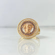Anillo Tribal Medusa 4.2gr / T6 3/4 / Circones Blancos Dos Oros Amarillo Rosa