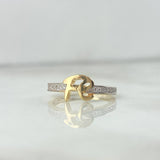 Anillo Fé 2.3gr / T6 1/2 / Circones Blancos Oro Amarillo