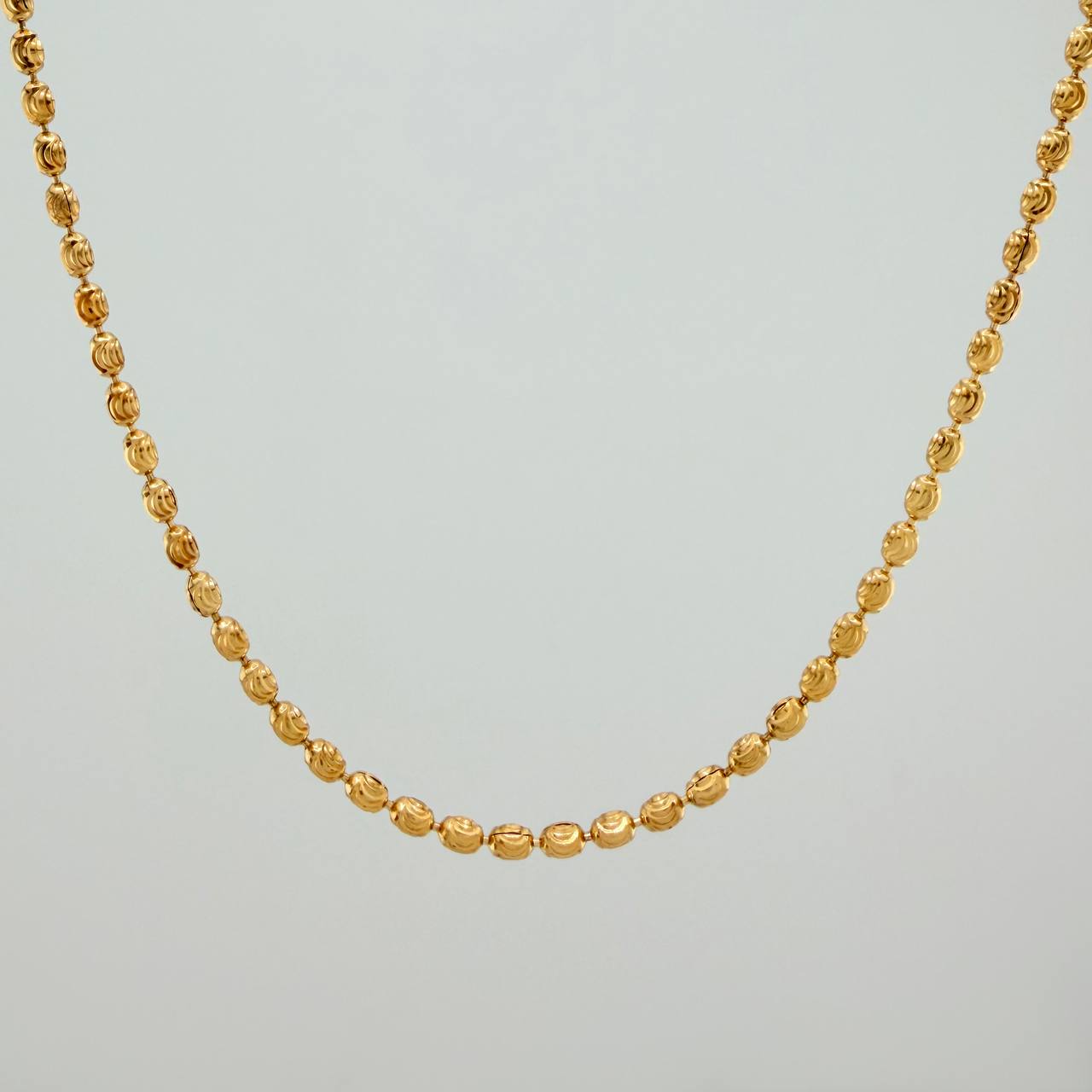 Cadena Militar Media Luna 7.7gr / 61cm / 2mm Oro Amarillo 18K