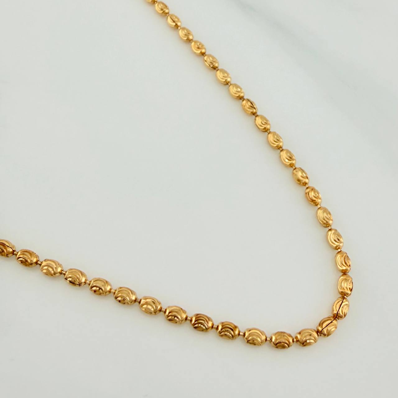 Cadena Militar Media Luna 7.7gr / 61cm / 2mm Oro Amarillo 18K