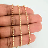 Cadena Militar Media Luna 7.7gr / 61cm / 2mm Oro Amarillo 18K