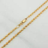 Cadena Militar Media Luna 7.7gr / 61cm / 2mm Oro Amarillo 18K