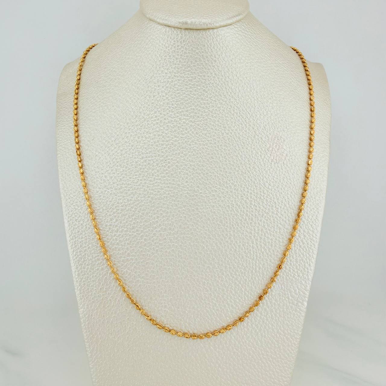 Cadena Militar Media Luna 7.7gr / 61cm / 2mm Oro Amarillo 18K