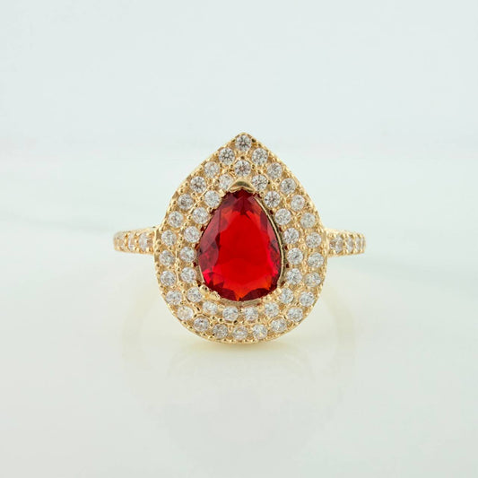Anillo Halo Gota 2.45gr / T5 3/4 / Oro Amarillo 18K %