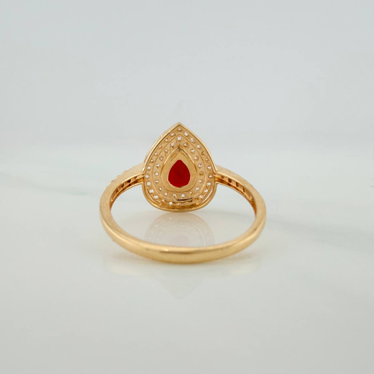 Anillo Halo Gota 2.65gr / T7 / Oro Amarillo 18K $