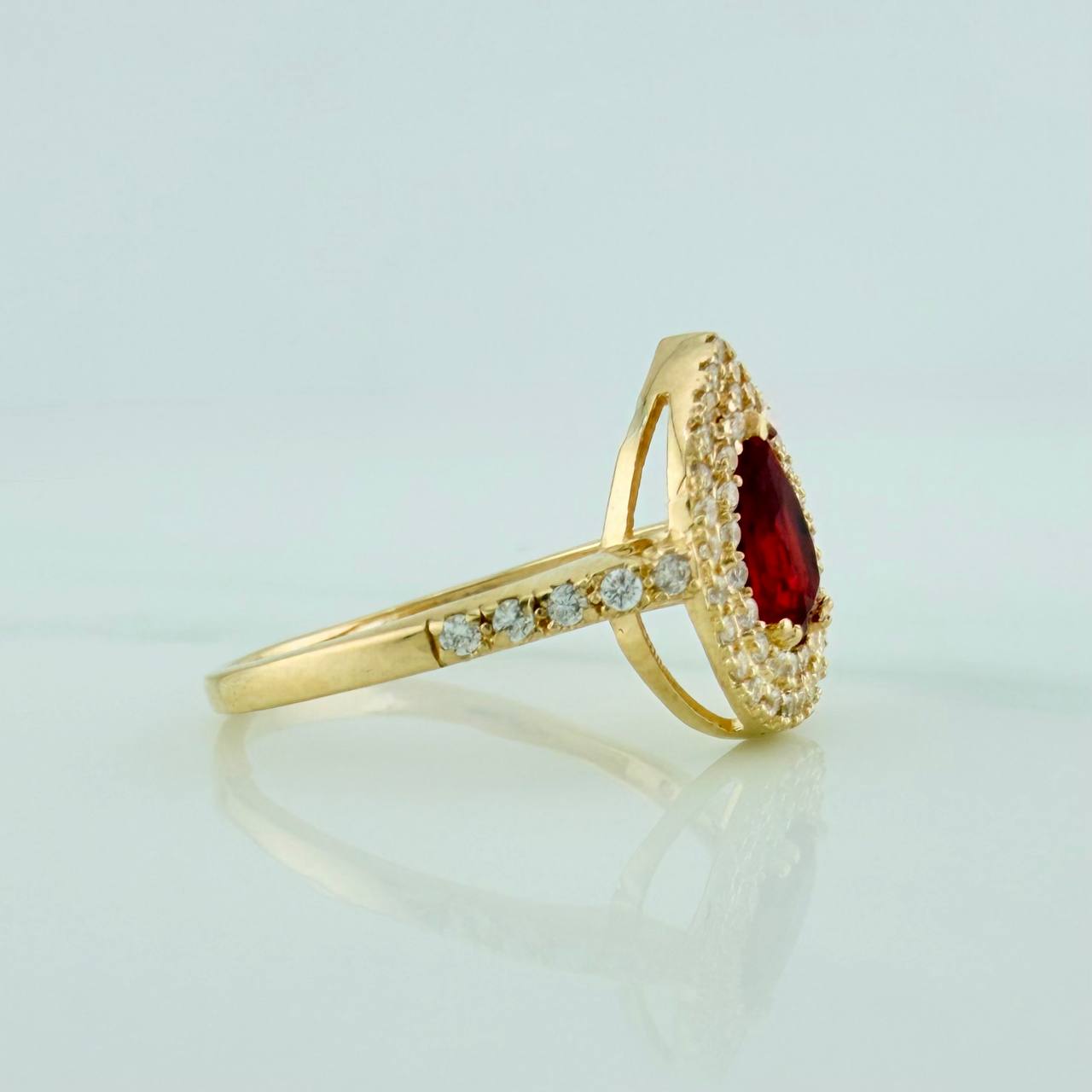 Anillo Halo Gota 2.65gr / T7 / Oro Amarillo 18K $