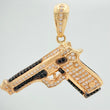 Dije Pistola 10.95gr / 4cm / Dos Oros Negro Amarillo 18K $