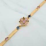 Pulso Amuleto Floral 13.35gr / 18cm / 4mm Oro Amarillo Nac.Esp. 18K &