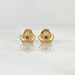 Topos Corona Real 0.7gr / 1cm / Circones Fucsias Oro Amarillo 18K *