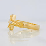 Anillo Cruz Cristo 4.7g / T10 Dos Oros Amarillo Blanco 18K