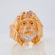 Anillo Rostro de Cristo 9.95g / T10 1/4 Dos Oros Blanco Rosa 18K