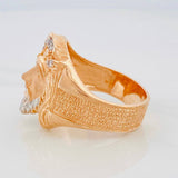 Anillo Rostro de Cristo 9.95g / T10 1/4 Dos Oros Blanco Rosa 18K