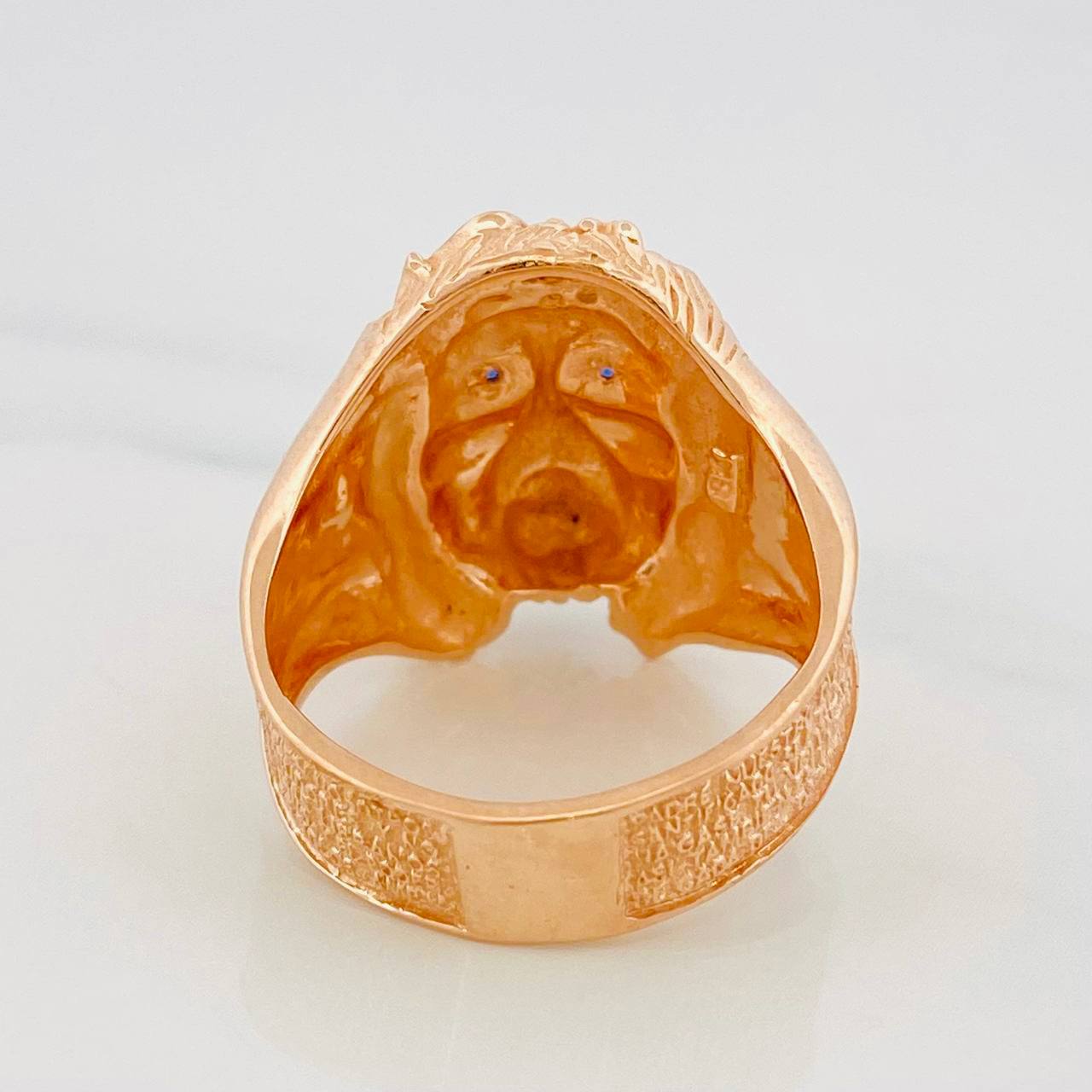 Anillo Rostro de Cristo 9.95g / T10 1/4 Dos Oros Blanco Rosa 18K