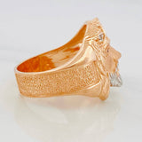 Anillo Rostro de Cristo 9.95g / T10 1/4 Dos Oros Blanco Rosa 18K