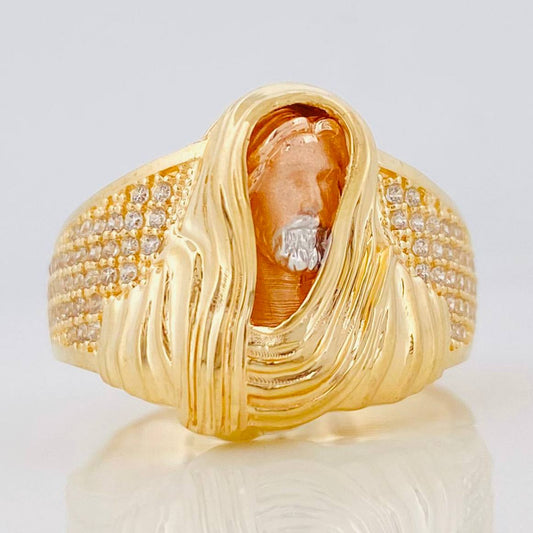 Anillo Rostro Cristo 8.15g / T9 1/4 Tres Oros 18K