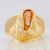 Anillo Rostro de Cristo 8.15g / T9 1/4 Tres Oros 18K