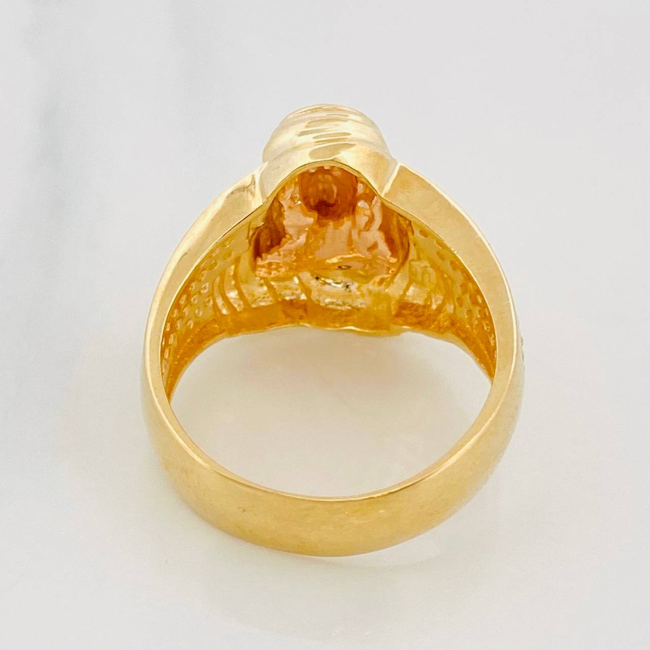 Anillo Rostro de Cristo 8.15g / T9 1/4 Tres Oros 18K