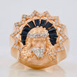 Anillo Rostro de Cristo 11.8g / T11 1/4 Dos Oros Blanco Rosa 18K