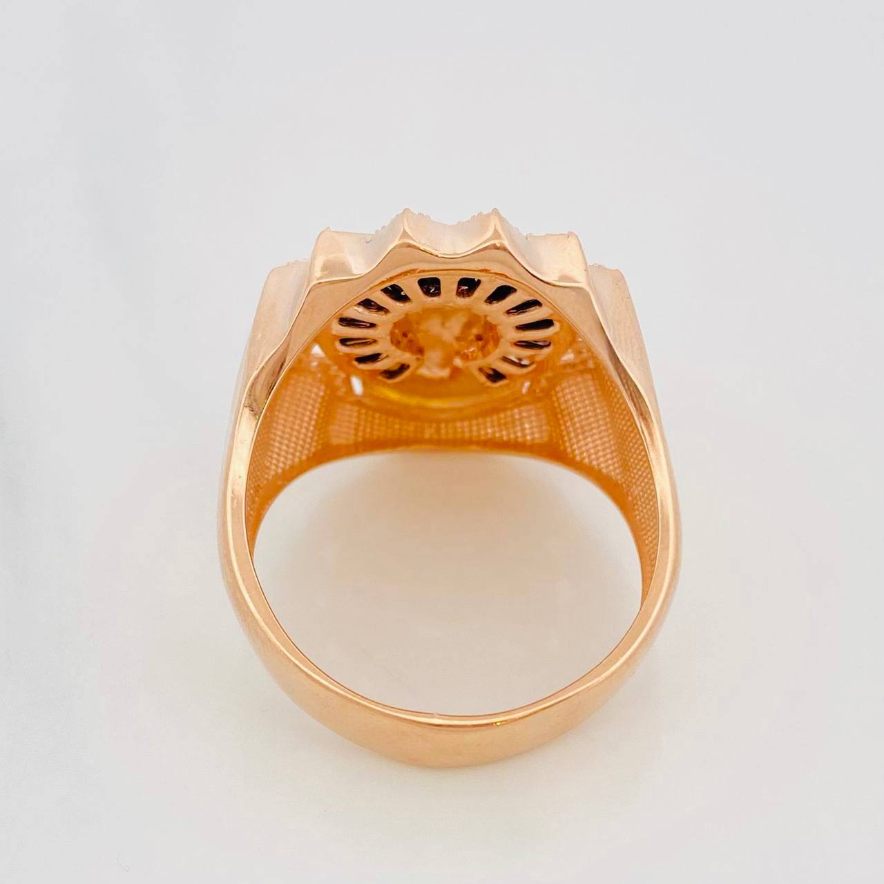 Anillo Rostro de Cristo 11.8g / T11 1/4 Dos Oros Blanco Rosa 18K