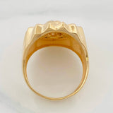 Anillo Rostro de Cristo 10.75g / T11 1/2 Dos Oros Amarillo Blanco 18K
