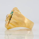 Anillo Rostro de Cristo 10.75g / T11 1/2 Dos Oros Amarillo Blanco 18K