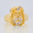 Anillo Rostro de Cristo 6.7g / T9 1/2 Dos Oros Amarillo Blanco 18K