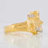 Anillo Rostro de Cristo 6.7g / T9 1/2 Dos Oros Amarillo Blanco 18K