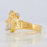 Anillo Rostro de Cristo 6.7g / T9 1/2 Dos Oros Amarillo Blanco 18K