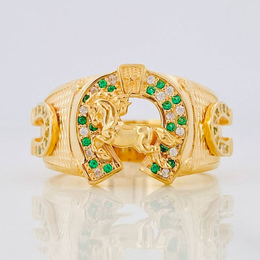 Anillo Herradura Caballo 7.8g / T10 1/4 Oro Amarillo 18K