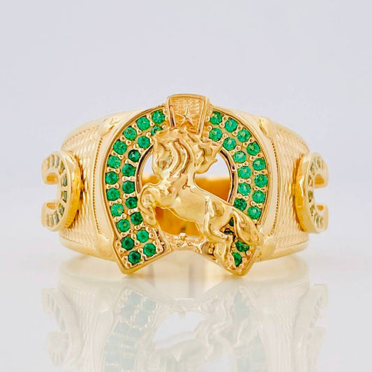 Anillo Herradura Caballo 7.55g / T9 Oro Amarillo 18K