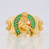 Anillo Herradura Caballo 7.55g / T9 Oro Amarillo 18K