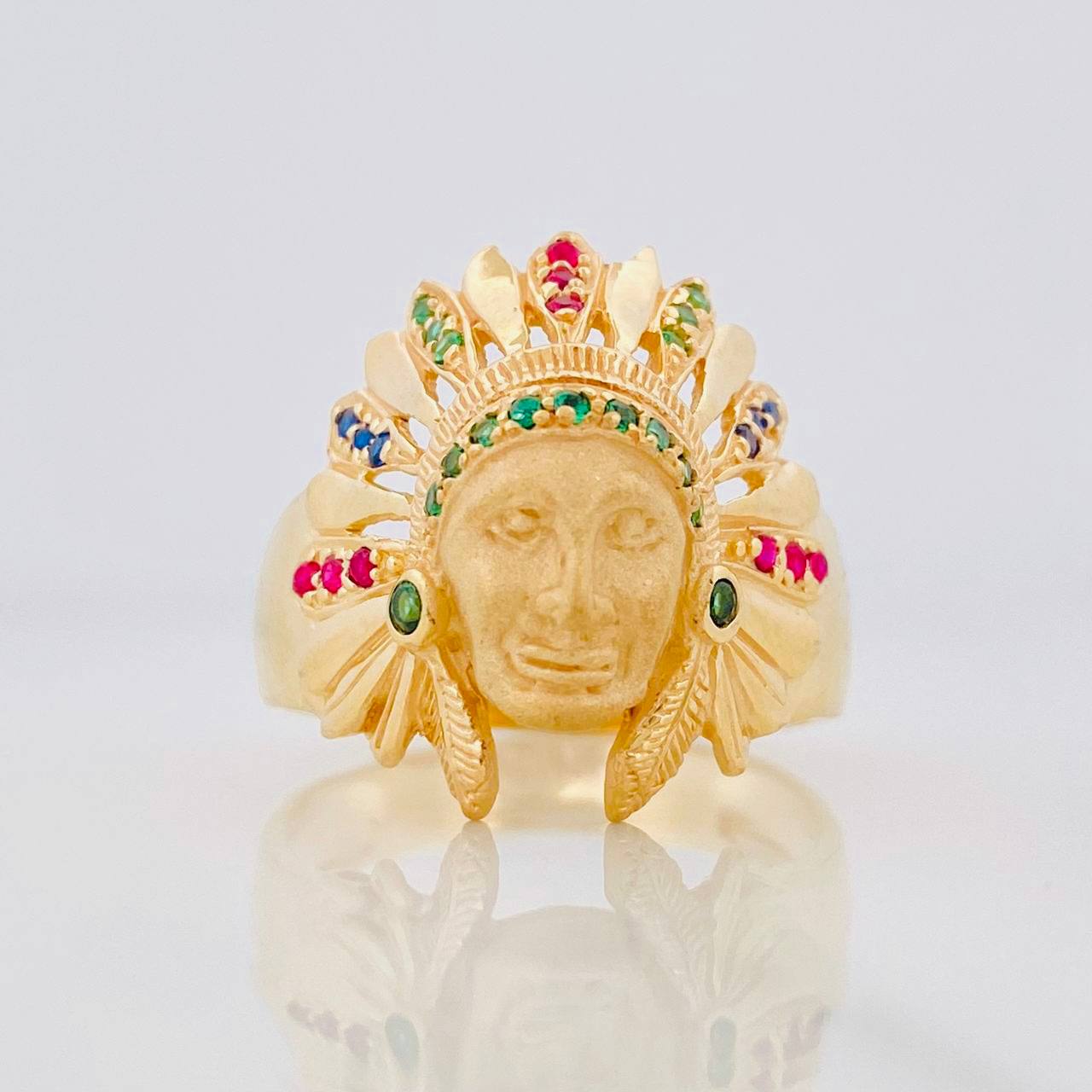 Anillo Indio 7.95g / T9 1/4 Oro Amarillo 18K