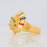 Anillo Indio 7.95g / T9 1/4 Oro Amarillo 18K