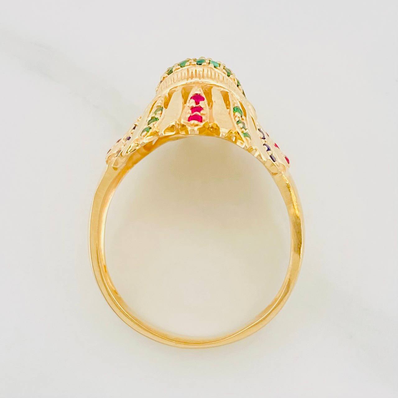 Anillo Indio 7.95g / T9 1/4 Oro Amarillo 18K