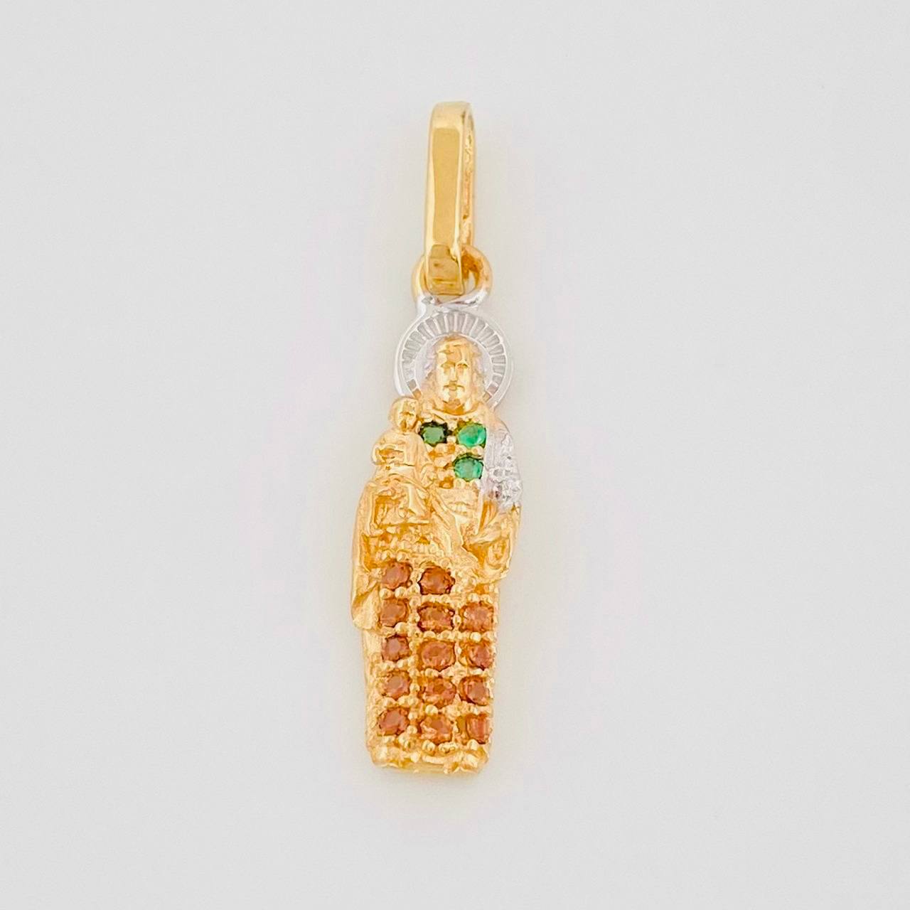 Dije San José 1.15g / 2.4cm Dos Oros Amarillo Blanco 18K