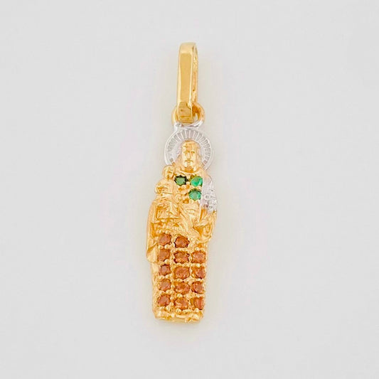 Dije San José 1.15g / 2.4cm Dos Oros Amarillo Blanco 18K
