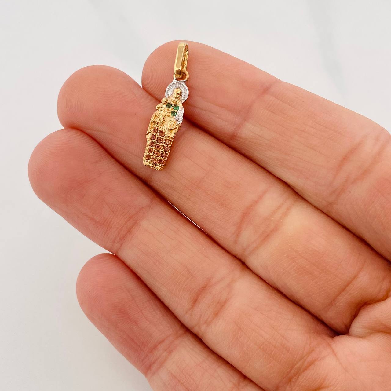 Dije San José 1.15g / 2.4cm Dos Oros Amarillo Blanco 18K