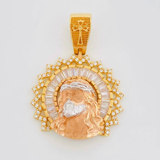 Dije Rostro Cristo 7.95g / 3.5cm Tres Oros 18K