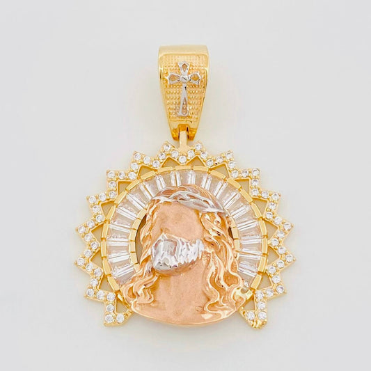 Dije Rostro Cristo 7.6g / 3.5cm Tres Oros 18K