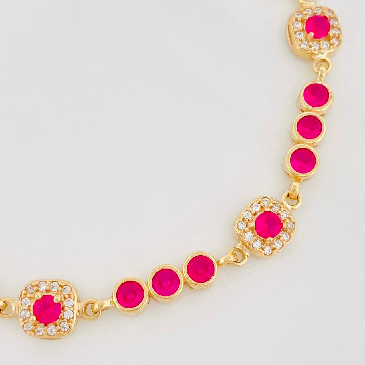 Pulso Halo Tennis 8.65g / 17.7cm / 4.16mm Oro Amarillo 18K