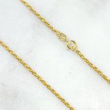 Cadena Lazo 1.65gr / 50cm / 1.7mm Oro Amarillo +3 18K