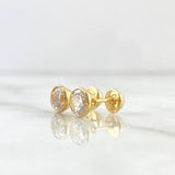 Topos Bisel 1.15gr / 6mm Circon Blanco Oro Amarillo 18K ©