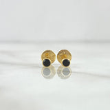 Topos Bisel 0.4gr / 3mm Circon Negro Oro Amarillo (Joya)