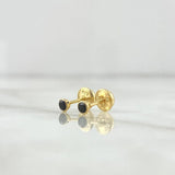 Topos Bisel 0.4gr / 3mm Circon Negro Oro Amarillo (Joya)