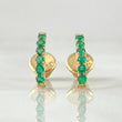 Topos Ola Curva Esmeraldas 25pts 0.85gr / 1cm / Oro Amarillo 18K