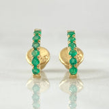 Topos Ola Curva Esmeraldas 25pts 0.85gr / 1cm / Oro Amarillo 18K