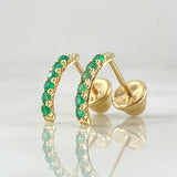 Topos Ola Curva Esmeraldas 25pts 0.85gr / 1cm / Oro Amarillo 18K
