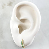 Topos Ola Curva Esmeraldas 25pts 0.85gr / 1cm / Oro Amarillo 18K