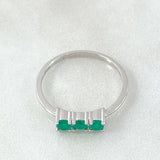 Anillo Trinity Esmeraldas 36pts 1.85gr / T7 1/2 / Oro Blanco 18K
